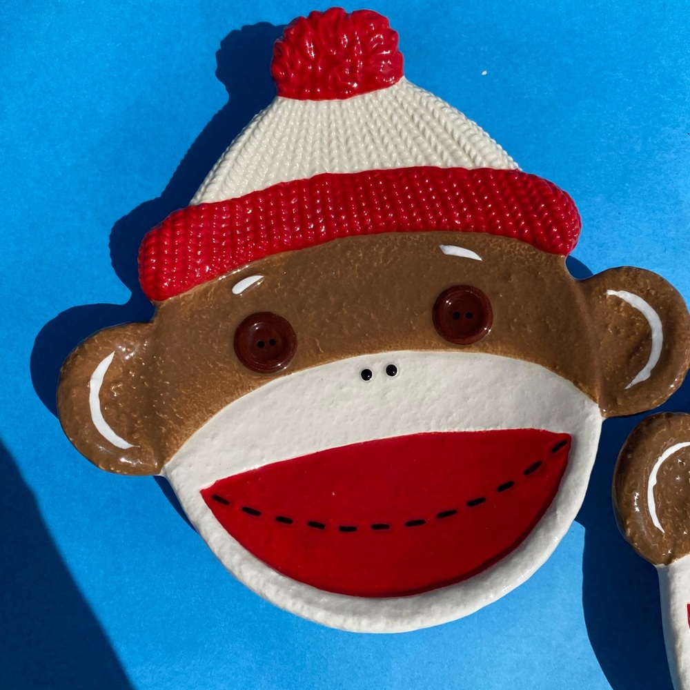 Sock monkey plates